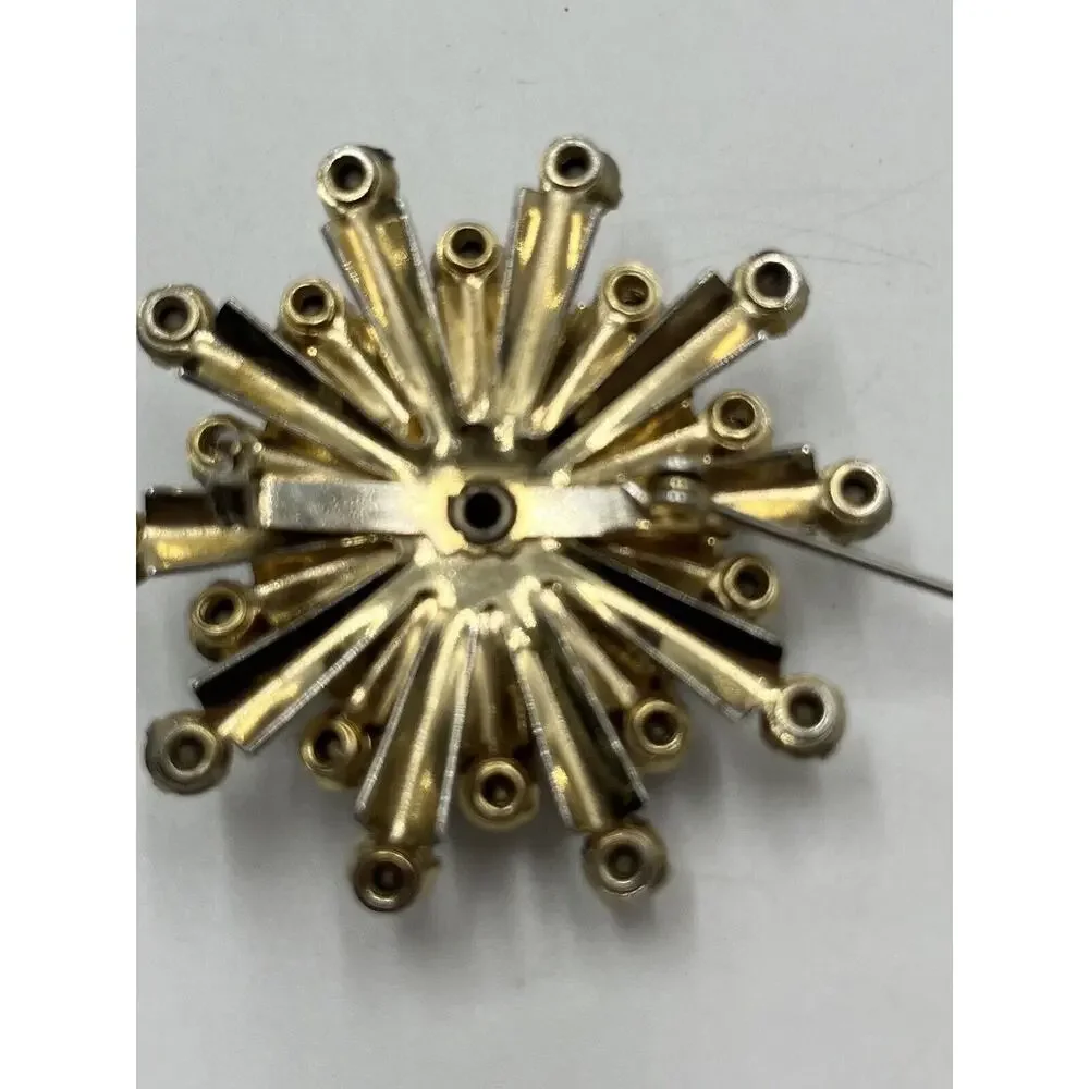Vintage Aurora Borealis AB Rhinestone Starburst‎ Sunburst Brooch Pin